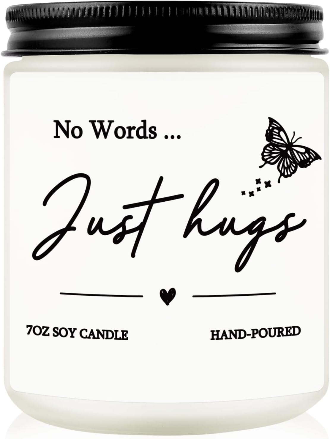 Thinking of You Gifts for Women Men, No Words Just Hugs Scented Candle-Sympathy Gift for Loss of Mother/Dad/Pet, Bereavement/Memorial/Cheer Up/Get Well Soon Grief Support, Comforting Hug in a Box, 7oz