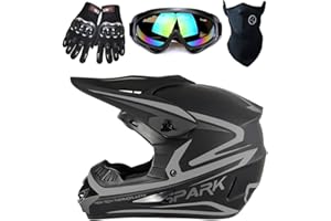 TTMiku Youth Kids Dirt Bike Helmet, Motocross Off Road Motorcycle ATV UTV Street Bike Casque Casco Combo Gloves Goggles Mask (4Pcs Set), DOT Approved