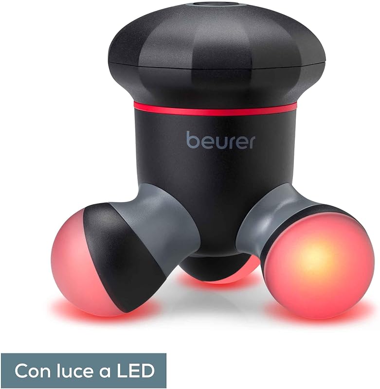 Mini massaggiatore MG 18, massaggiatore elettrico portatile per un delicato massaggio a vibrazione, ideale per schiena, collo, braccia e gambe, con luce LED, portatile, nero, 1 pezzo