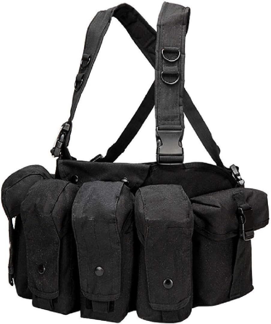 Silfrae Tactical Chest Rig Vest Military Hunting Vest with Pouchs