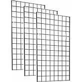 2' x 4' Foot Commercial Grade Wire Grid WALL Panel Display, 3" ON Center 3-Pack, Black