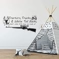 BATTOO Tractors, Trucks White Tail Bucks - Little Boys are Made of - Deer Tracks Boys Hunting Wall Decals Children Wall Decal Vinyl Art - Nursery Wall Vinyl Decal Vinyl(Black, 22" WX13 H)