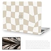 Anban Compatible with MacBook Air 13 inch Case 2026 2025 2024 2023 2022 M4 M3 M2 A3240 A3113 A2681, Plastic Hard Shell +Keyboard Cover +Screen Protector for MacBook Air 13.6 inch Case, Beige Checkered