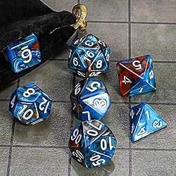 CiaraQ DND Polyhedral Dice Set with a Black Dice