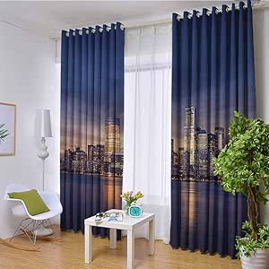 hengshu - Cortina de Forro Opaco, diseño Abstracto, Flores con Hojas