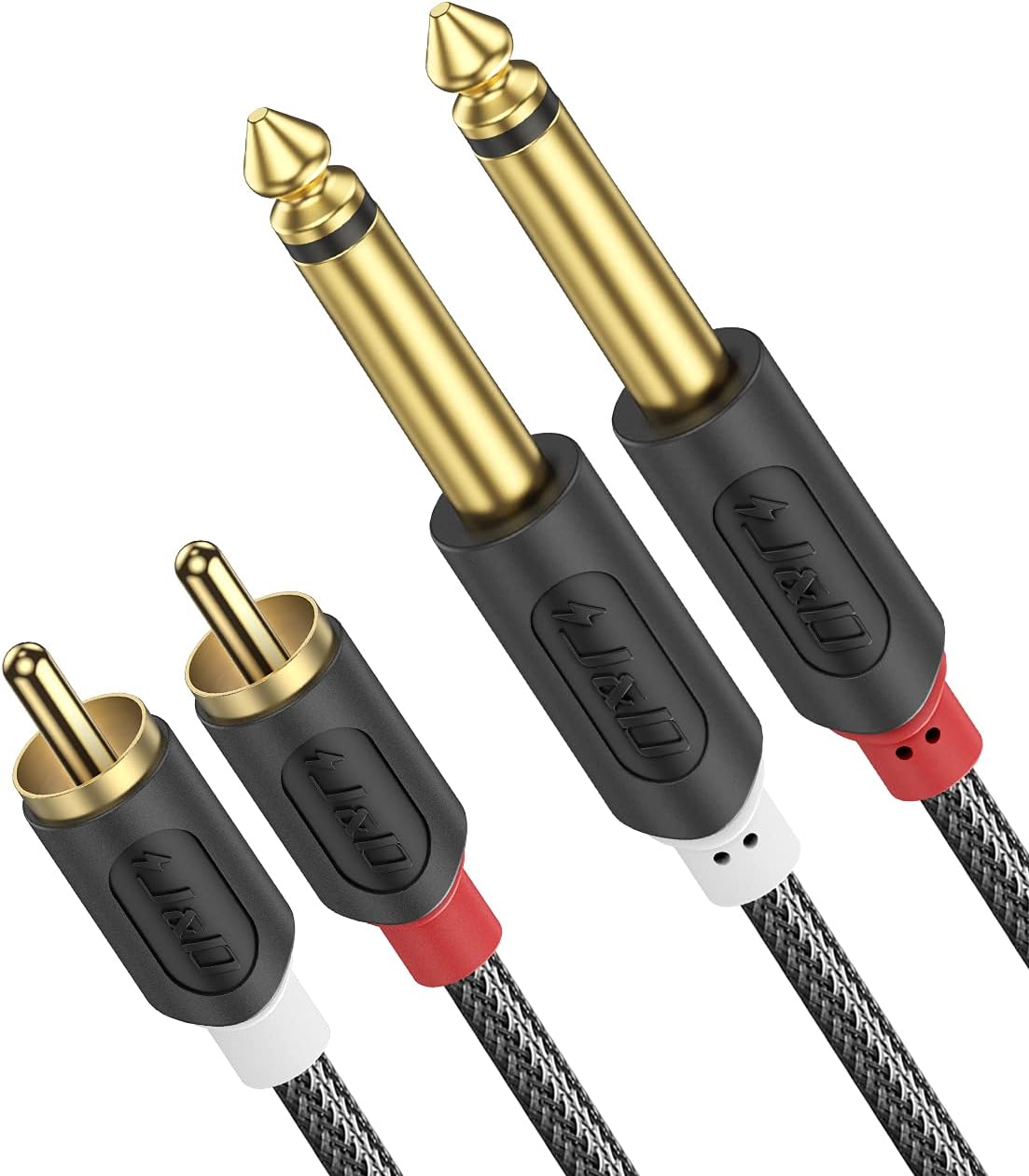 J&D Dual 1/4" TS to RCA Cable
