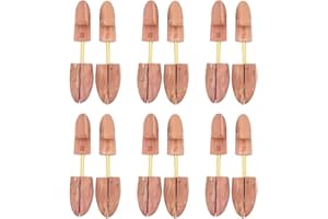 Kilocircle Men's Red Cedar Wood Shoe Tree Single Tube with Split Toe Design 6PKS