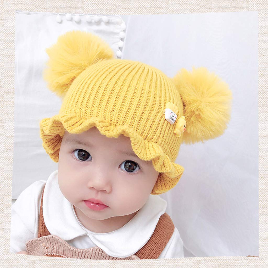 baby hat with pom pom ears