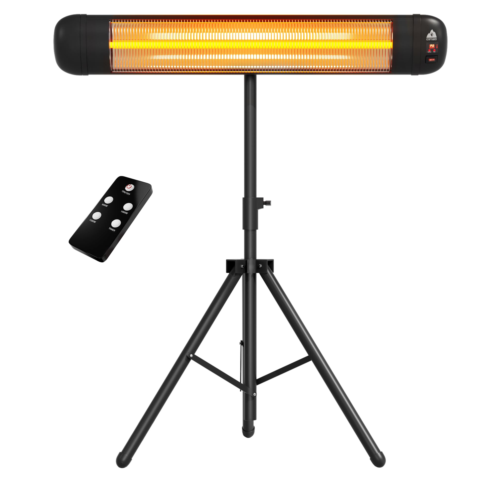 Photo 1 of Cofiyard Outdoor Indoor Electric Patio Heater, Infrared Heater 1500w Garage with Remote Control, Patio Heaters for Outdoor Use with Tripod or Wall Mounted 24H Timer Heating