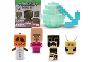 JUST TOYS LLC Minecraft Mine Kit – Dig Your Own Mystery Block with Mini‑Figure, Iron Pickaxe, Water‑Soak Mining Activity, Collectible Gold‑Plated Creeper (1‑in‑48), Gift for Kids 3+