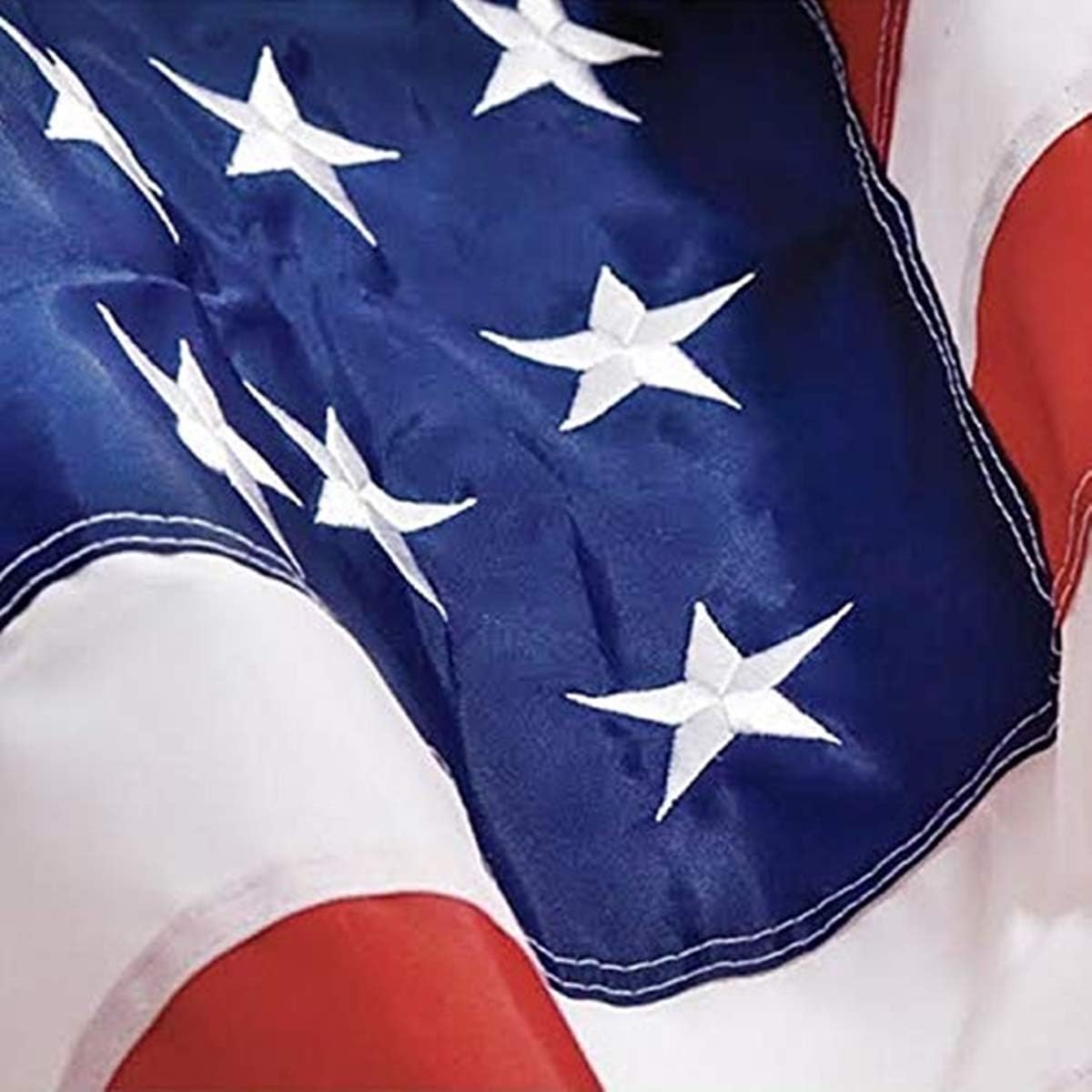 Grace Alley American Flag 3 PACK: 3x5 FT US Flags - 100% Made In USA. Embroidered Stars, Sewn Stripes and Brass Grommets. Fade Resistant, Heavy Duty, Long Lasting Nylon for Outdoor Durability.