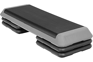 ZENY 43'' Exercise Aerobic Step Platform, Adjustable Fitness Stepper with 4 Stackable Risers, Aerobics Stepper Workout Stepper for Home Gym Cardio Strength & Training