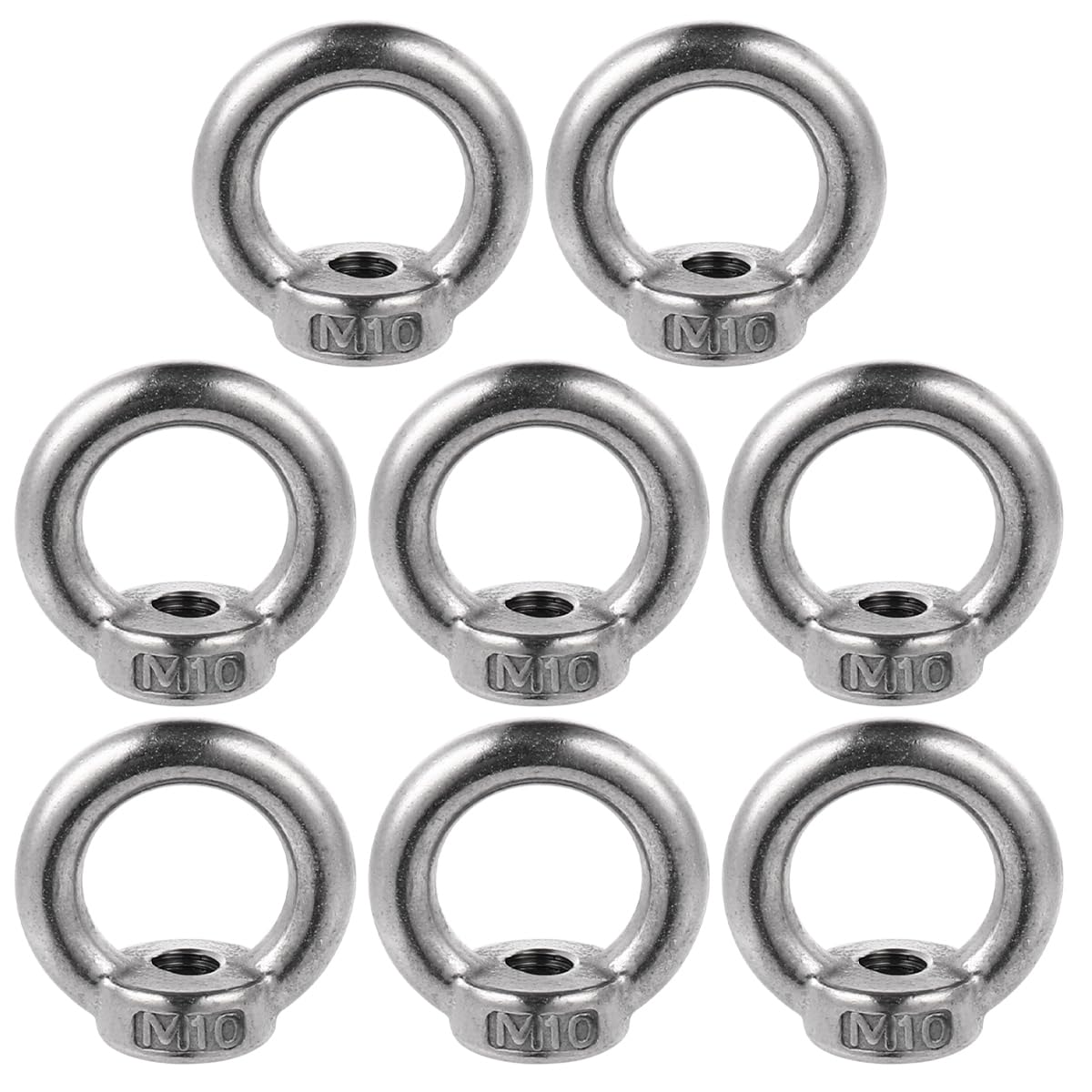 ULTECHNOVO Stainless Steel Lug Nuts Lifting Ring Ring Screw M10 Ring Shape Lifting Eye Nut Lifting Eye Bolt Stainless Steel Lifting Eye Nut Lifting Eyebolts Set, 8pcs M8 Eye Bolt Eyebolt T Nut Slinger