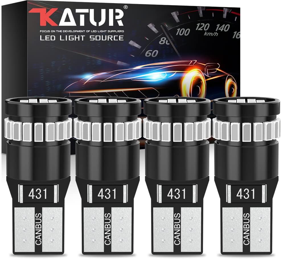 KATUR 194 LED Ultra Blue 12V Wedge Bulbs 24-SMD 3014 360° Plug N Play (4pcs)