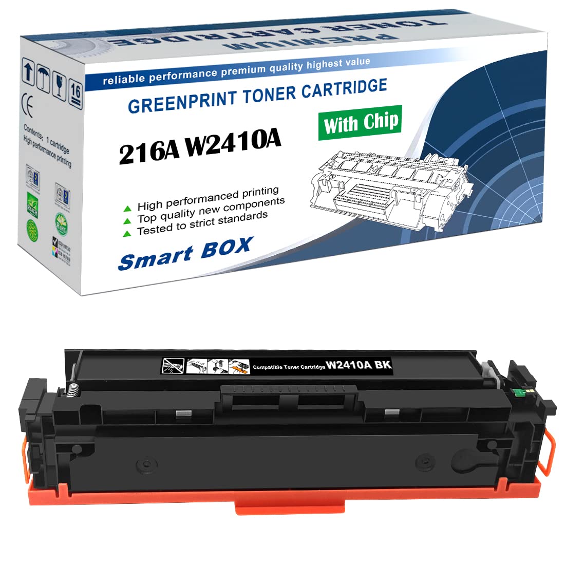 GREENPRINT W2410A 216A [ with Chip ] Compatible Toner Cartridge 1050 Pages Black for H P Color Laserjet Pro Printers M155 M155a M155nw MFP M182 M183 M182n M182nw M183fw Packaging May Vary