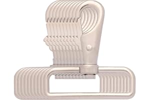BIKICOCO 2'' Swivel Trigger Tilt & Bump Thumb Knob Bolt Snap Hook Lobster Claw Clasp Spring Loaded Clip, Round-Corner-Ring Ended, Silver - Pack of 10