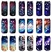 AnVei-Nao Womens Girls Star Sky Universe Short 3D Pattern Printed Socks 9 Pack
