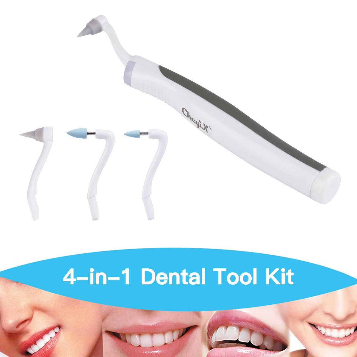 Dental Stain Remover, CkeyiN Sonic Dental Plaque Remover Stain Eraser