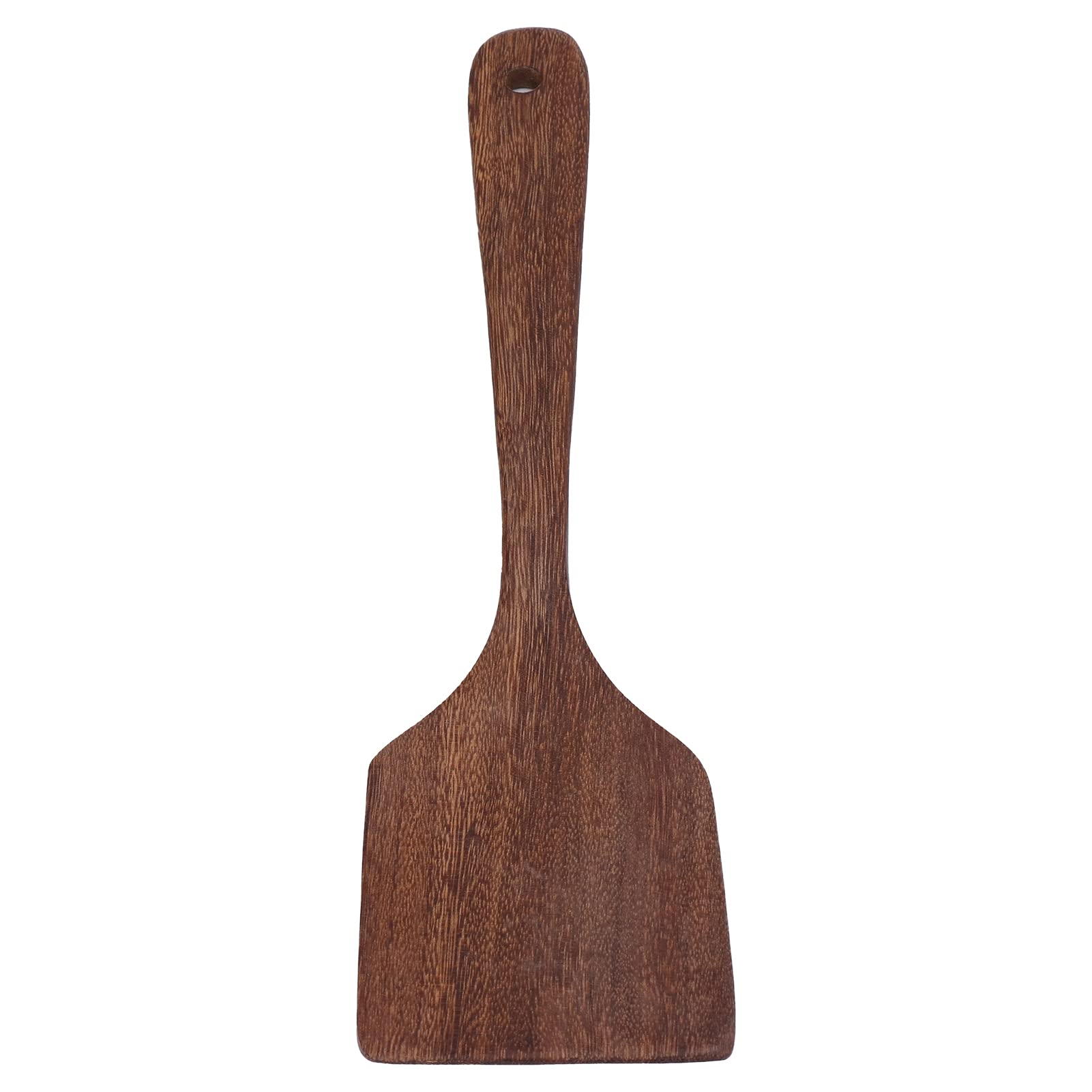 Wenge Wood Spatula for Cooking, Natural Wooden Kitchen Utensil, Heat Resistant Solid Turner with Ergonomic Handle & Hanging Hole, Lightweight Non-Stick Safe for Non-Toxic Cookware