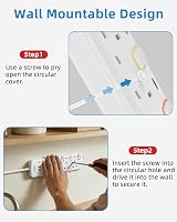 Mscien 4 Port Extension Lead with USB 2 Ports 4m Wall Mount White view 3