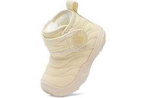 FEETCITY Baby Winter Warm Shoes Cozy Fleece Snow Boots Boys Girls Infant First Walking Shoes Water Resistance Booties