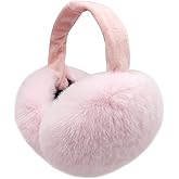 Kedofe Women Winter Earmuffs Adjustable Faux Fleece Ear muffs Foldable Furry Cute Girl Ear Warmer for Cold Outdoor