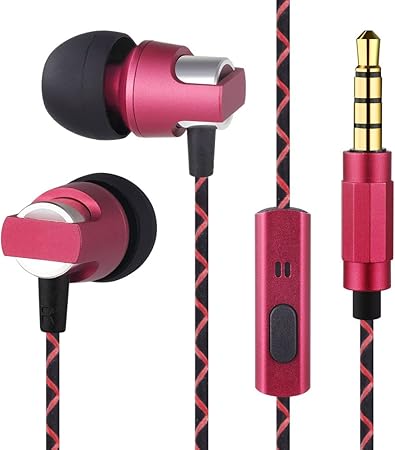 Amazon Co Jp Kingyou イヤホンマイク Iphone Android スマートフォン対応 有線 断線しにくい 通話用 イヤフォン Km02 レッド 家電 カメラ