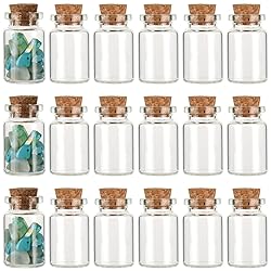 CRASPIRE 24Pcs Small Glass Bottles with Cork