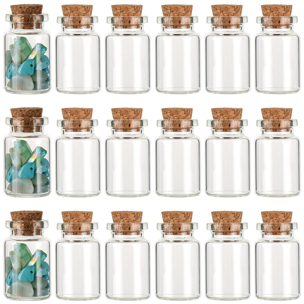 CRASPIRE 24Pcs Small Glass Bottles with Cork