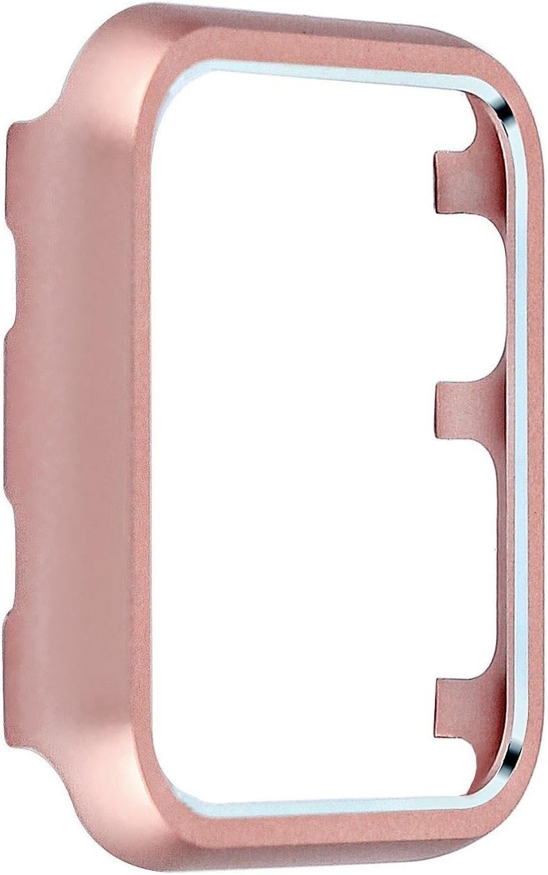 Angeland Metal Protective Smartwatch Bumper 38mm, Matte Finish Aluminum Alloy Frame Cover Case Compatible with Apple Watch 38mm Series 3, Series 2, Series 1 - Rose Gold