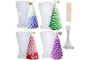 Enparez 4 Pcs Tree Silicone Molds for Candles,4.1''X2.6 Holiday DIY Silicone Craft Mold for Candle/Soap/Chocolate/Epoxy Resin Decorative Mold Xmas Wax Candle Party Decor