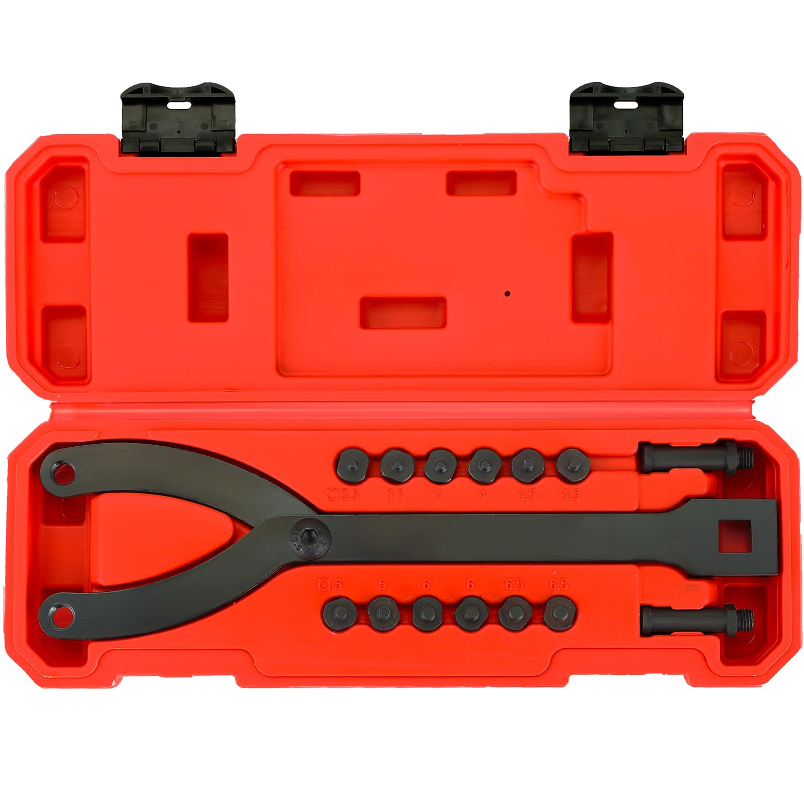 Photo 1 of weyleity Variable Pin Spanner Wrench | 15 Pack Adjustable Cylinder Spanner Wrench Set with Pins 1/2" Drive Ratchet Fan Clutch Pully Holder Wrench Kit 1-1/4 Inches to 5 Inches