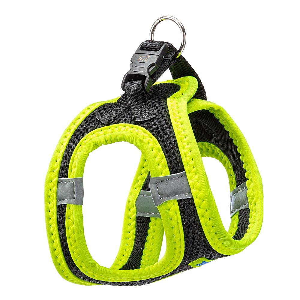 Ferplast Small Dog Harness KAORI XXS, Breathable, Padded and Adjustable Cat Harness, Easy to Wear, Reflective Edges, Chest 28-32 cm. Yellow