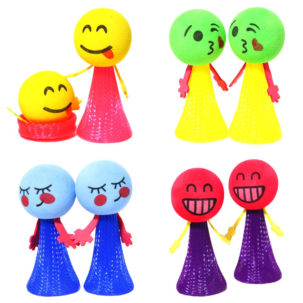 PROLOSO Jumping Popper Colorful Spring Launchers Bouncy Toy Balls 24 Pcs