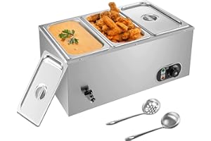 LIANQIAN Steam Table Food Warmer 3 Pan,1200w Commercial Countertop Electric Warmers for Food,Stainless Steel Bain Marie Buffet with Lids 21qt Lage Capacity for Hotel and Restaurants