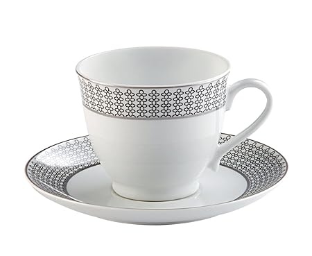 Hitkari Potteries Windsor Porcelain Dinnerware Set, 12-Pieces, White
