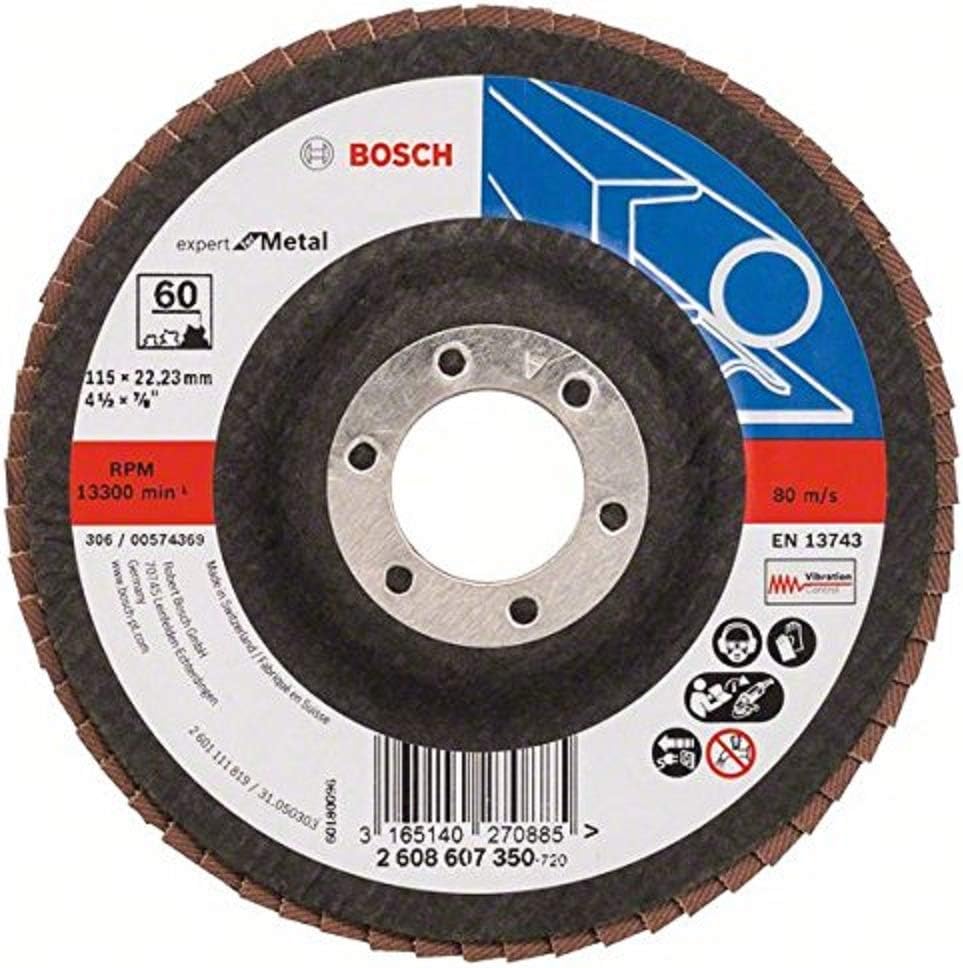 Bosch 2608607350 115 mm Flap Disc, Black/Brown