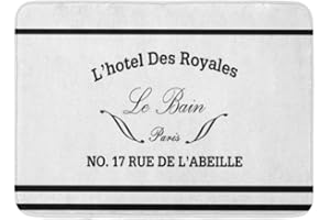 Mat Washable 16x24 Inch Bath French Le Bain Bathroom Front Indoor Entrance Bathroom Decor Rug