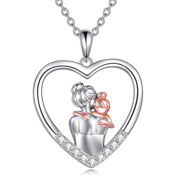 Gifts For Women Sterling Silver Heart Pendant Necklace Mom