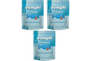 Oomph! Sweets Sea Salt Caramel - Keto Taffy Candy, Low Carb, Low Sugar, Vegan, Gluten Free Dessert Chews (3-Pack x 10 pc per 3.5oz bag)
