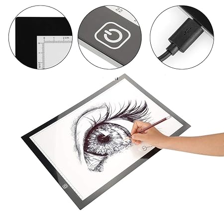 GOTOTOP Light Pad, 220V A3 LED Leuchttisch Leuchtplatte für Skizzierung Malerei Stencilling, Dimmbar 3 Leuchtstärken