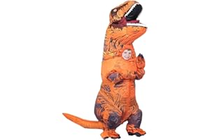 Inflatable Dinosaur Costume for Kid Blow up T-t-rex Outfit Funny Halloween Dino Costume Suit