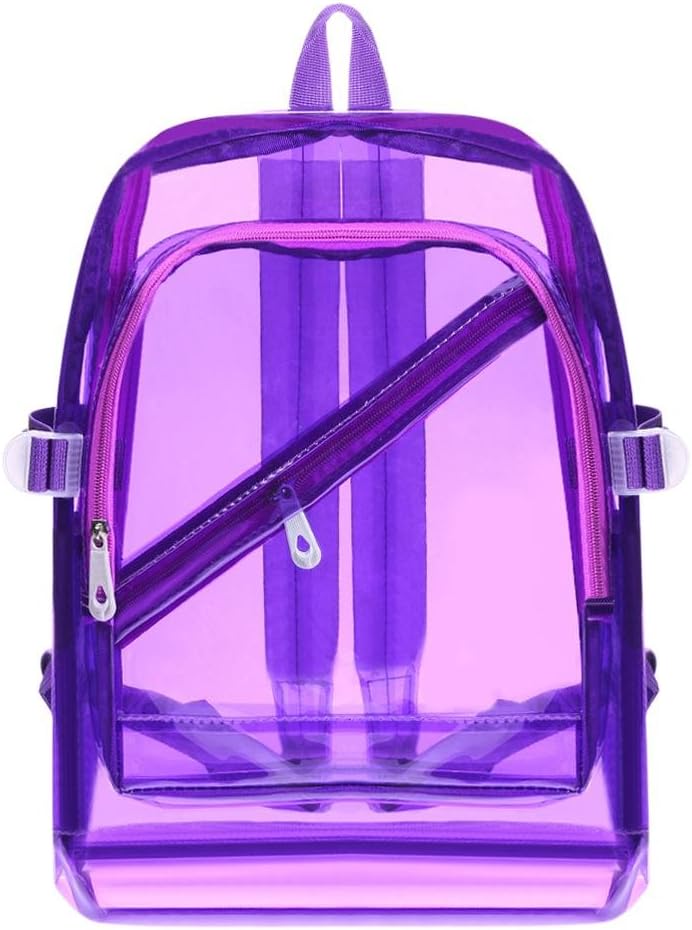 Zibuyu Women/Men Pvc Clear Waterproof Backpacks Teen Hologram Schoolbags/Purple
