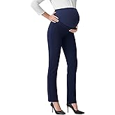 AFITNE Maternity Pants for Work Over The Belly Straight Leg Dress Slacks Strethy Pregnancy Office Casual Yoga Pants
