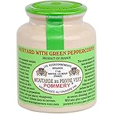 Pommery - Gourmet Green peppercorn Mustard from France in crock 8.8oz