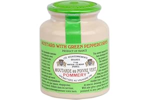 Pommery - Gourmet Green peppercorn Mustard from France in crock 8.8oz