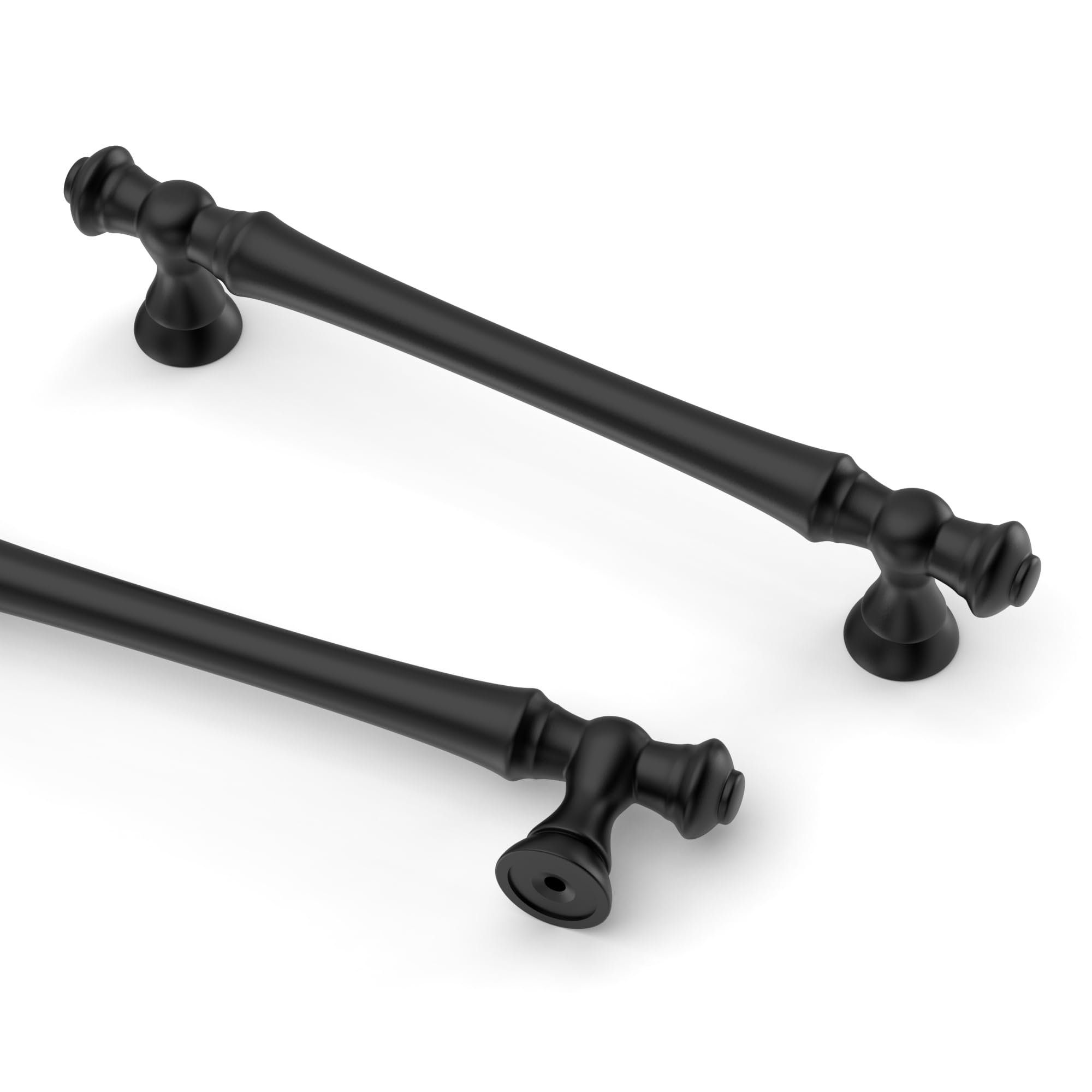 9BUILD 10 Pack Matte Black Cabinet Handles - 128mm Zinc Alloy Drawer & Door Handles for Kitchen & Wardrobe - UK0036