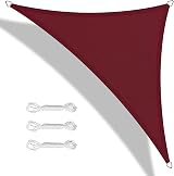 Teynewer Triangle Shade Sail 5x5x5m Waterproof UV Block 98% Red