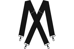 L04AYABY Ski Suspenders for Men Heavy Duty Mens Suspenders for Jeans with 4 Snap Hooks X-Back 2 Inch Adjustable Braces