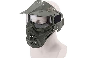 Rinling Paintball Mask, Airsoft Mask Full Face Protection Gear with Goggles Impact Resistant for Hunting CS Airsoft Paintball Game and Other Outdoor Activities